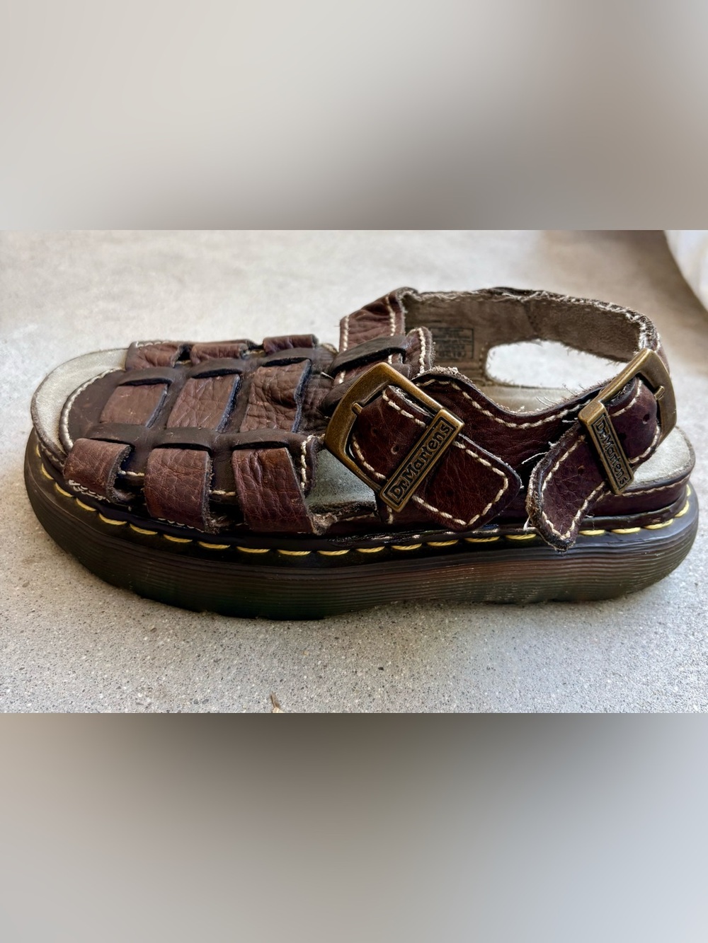 Vintage Y2K Dr Martens Fisherman Sandals EU 37 US 6 Brown Leather Rare EUC - Picture 3 of 9